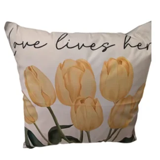 Floral Script Cushion Cover